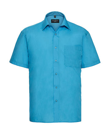 Camicia uomo popeline maniche corte - 65 - Turquoise