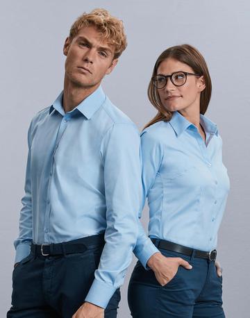 Camicia uomo maniche lunghe Herringbone 