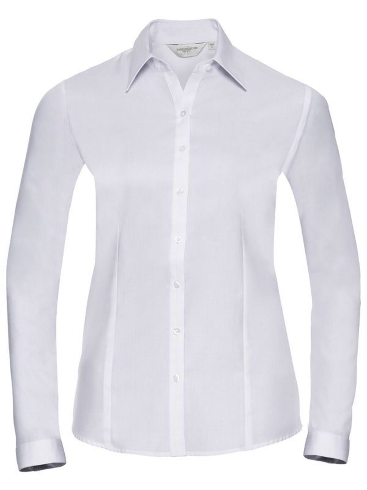 Ladies' Long Sleeve Tailored Herringbone Shirt - 30 - White