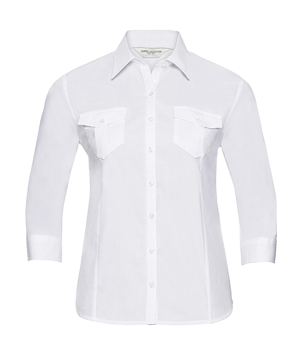 Camicia donna maniche 3/4 con risvolto - 30 - White