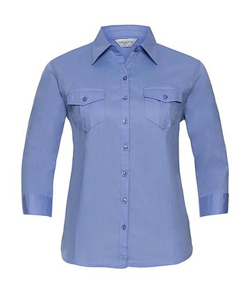 Camicia donna maniche 3/4 con risvolto - BL - Blue