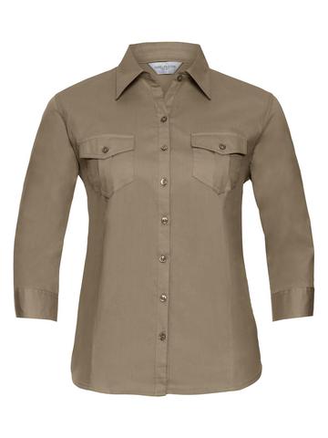 Camicia donna maniche 3/4 con risvolto - 3M - Khaki