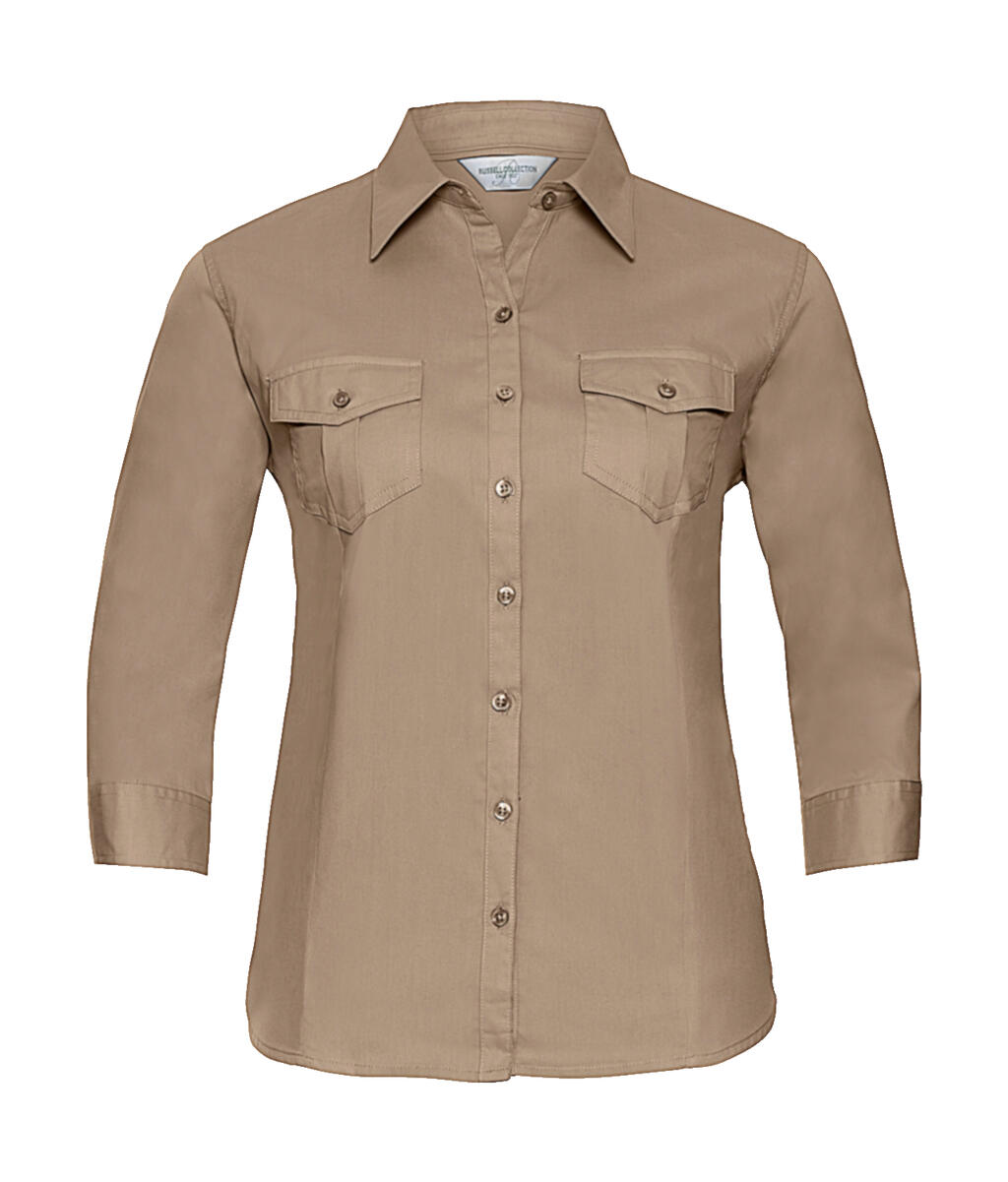 Camicia donna maniche 3/4 con risvolto - 3M - Khaki