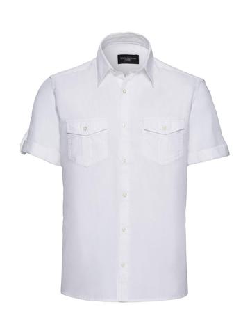 Camicia uomo maniche corte con risvolto - 30 - White