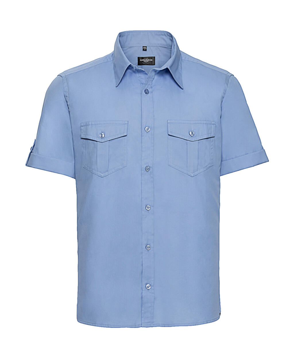 Camicia uomo maniche corte con risvolto - BL - Blue