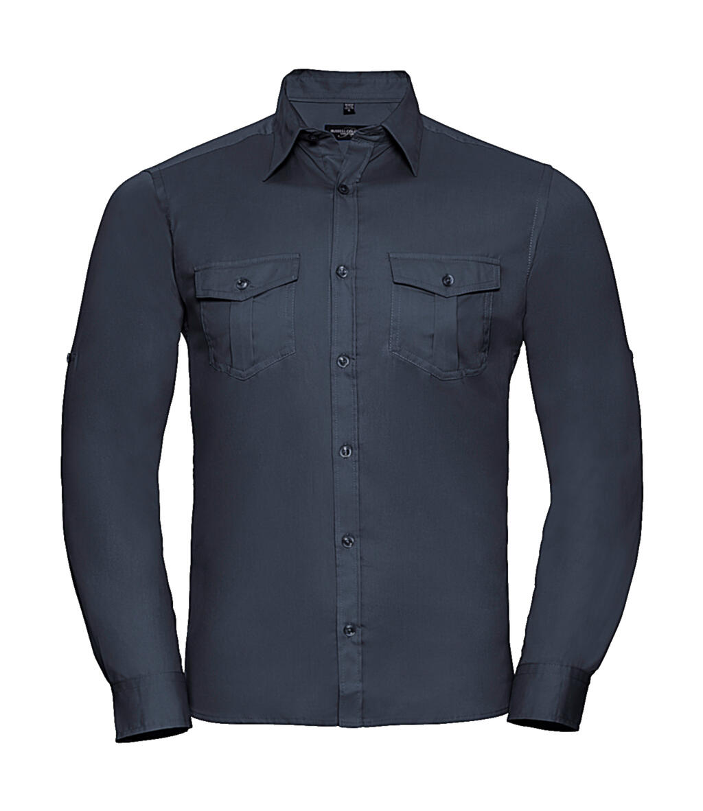 Camicia uomo maniche lunghe con risvolto - French Navy