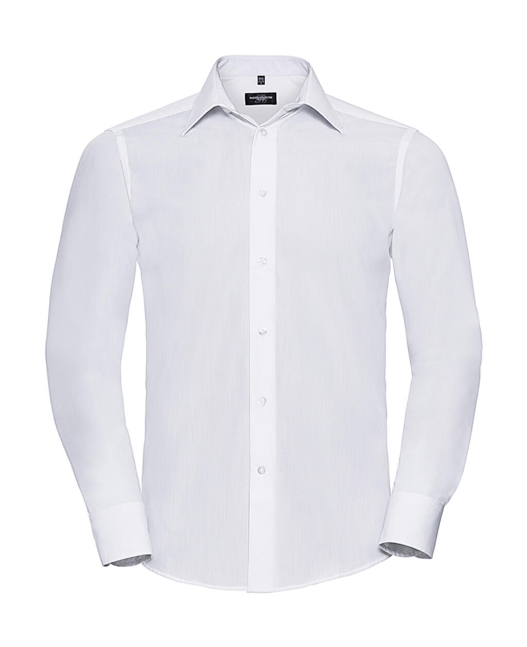 Men's Long Sleeve Tailored Polycotton Poplin Shirt - 30 - White