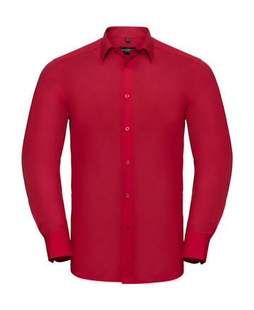 Camicia uomo popeline maniche lunghe - CR - Classic Red