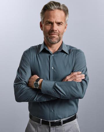 Camicia uomo popeline maniche lunghe