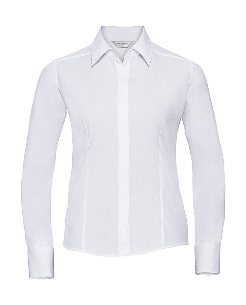 Ladies' Long Sleeve Fitted Polycotton Poplin Shirt - 30 - White