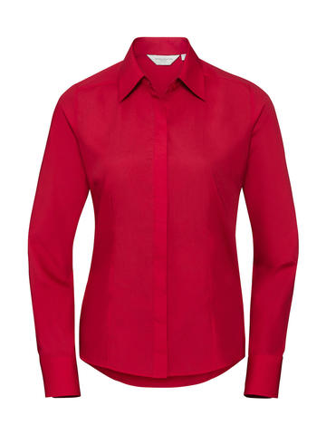 Camicia donna popeline maniche lunghe - CR - Classic Red