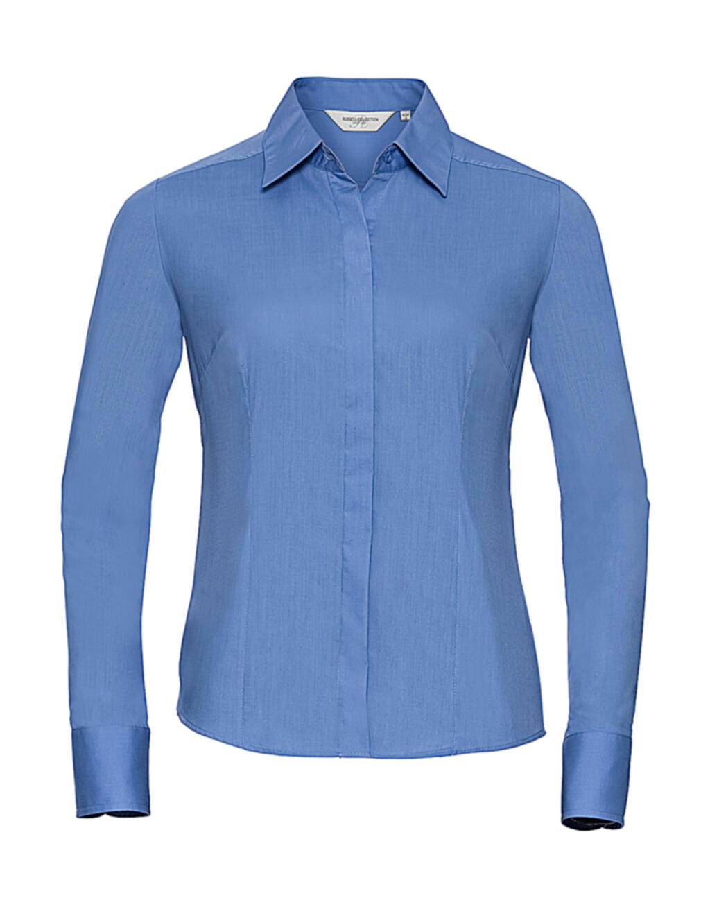 Ladies' Long Sleeve Fitted Polycotton Poplin Shirt - CP - Corporate Blue