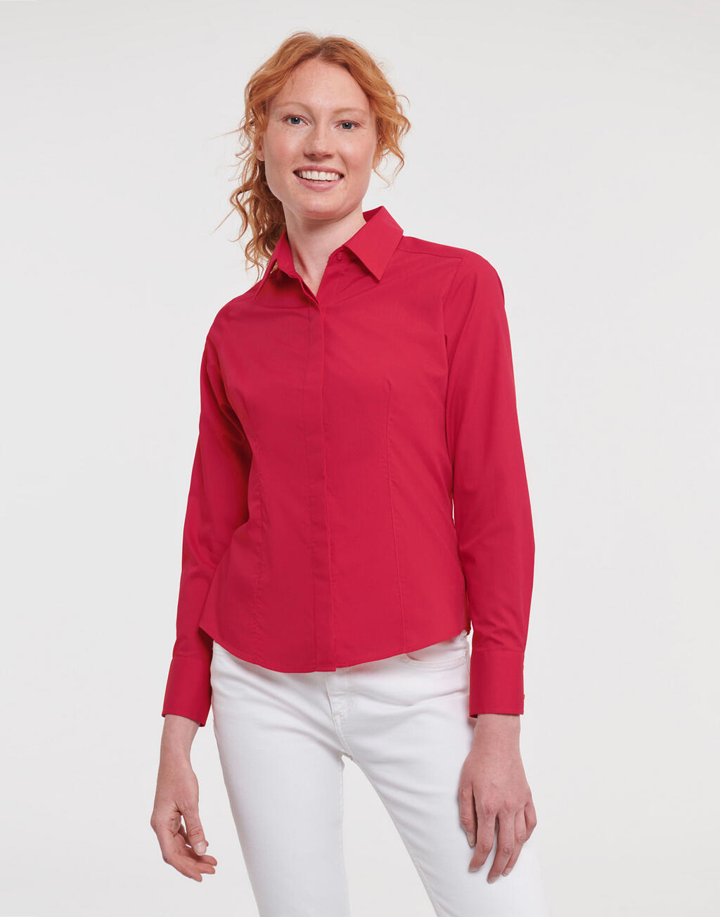 Ladies' Long Sleeve Fitted Polycotton Poplin Shirt