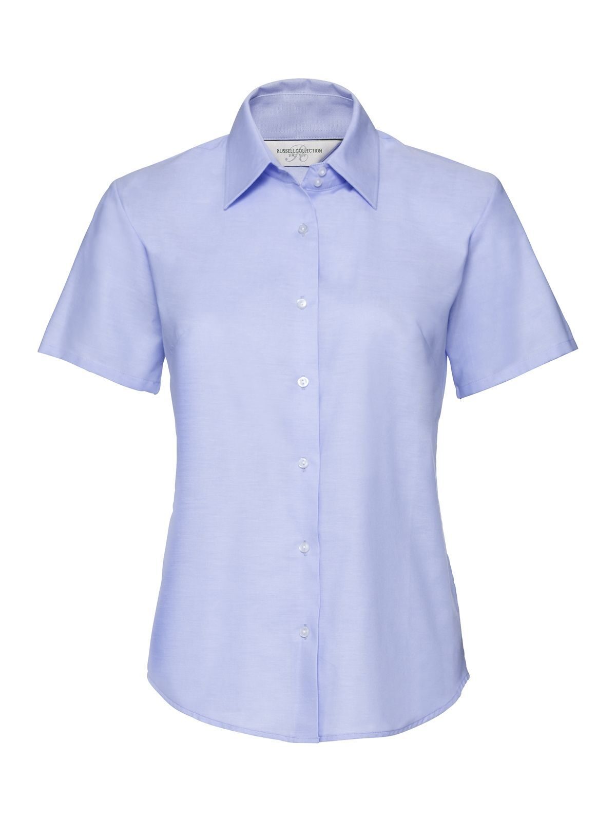 Ladies' Short Sleeve Tailored Oxford Shirt - OD - Oxford Blue