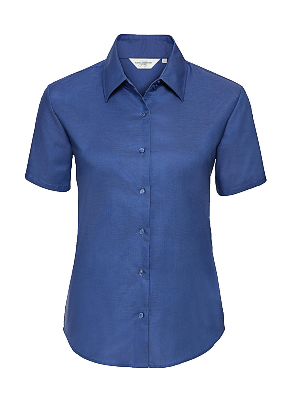 Ladies' Short Sleeve Tailored Oxford Shirt - Aztec Blue