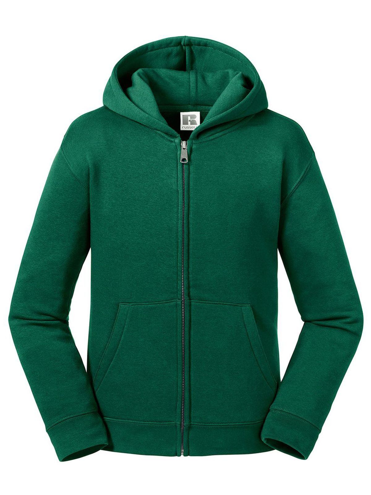 Kids Authentic Zipped Hood Jacket - 38 - Bottle Green