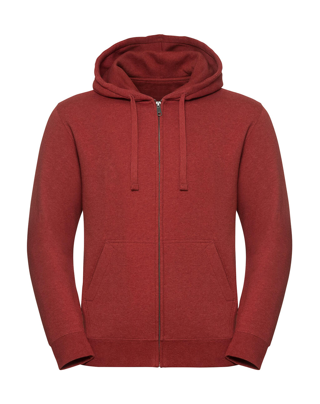 Felpa uomo Authentic Melange Zipped Hood - BM - Brick Red Melange