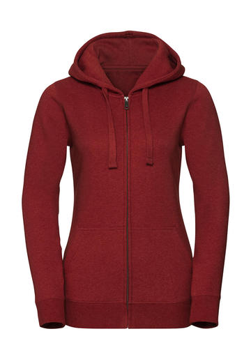Felpa donna Authentic Melange Zipped Hood - BM - Brick Red Melange