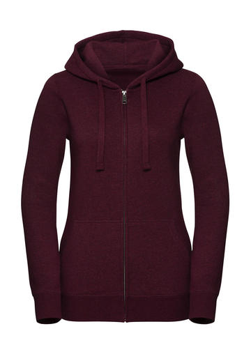 Felpa donna Authentic Melange Zipped Hood - BD - Burgundy Melange