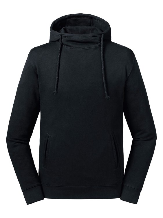 Pure Organic High Collar Hooded Sweat - 36 - Black