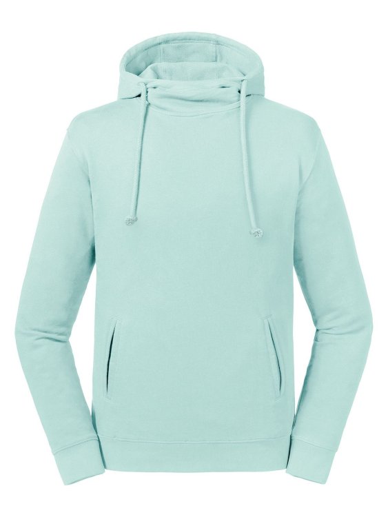 Pure Organic High Collar Hooded Sweat - AQ - Aqua