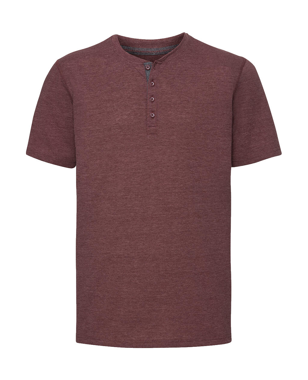 T-shirt Henley HD - Maroon Marl