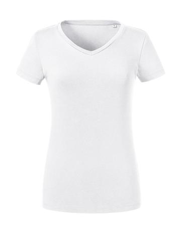 T-shirt donna scollo a V Pure Organic - 30 - White