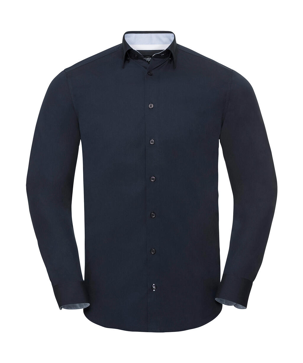 Camicia LS Tailored Contrast Ultimate Stretch - Bright Navy/Oxford Blue/White