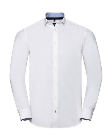Camicia LS Tailored Contrast Ultimate Stretch - 083 - WHITE-OXFORD BLUE-BRIGHT NAVY