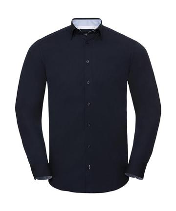 Camicia LS Tailored Contrast Ultimate Stretch - NB - BRIGHT NAVY