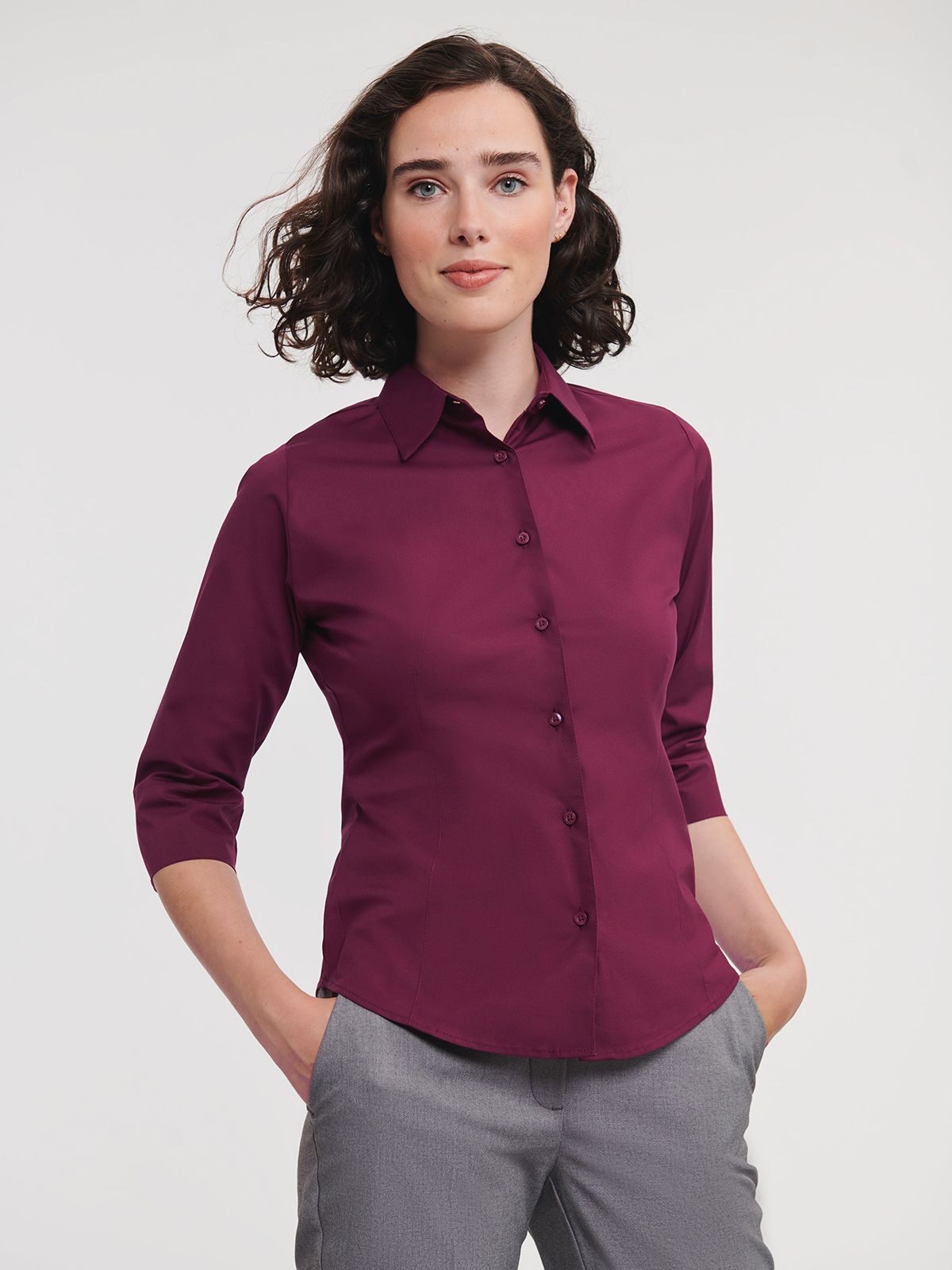 Ladies' Long Sleeve Classic Pure Cotton Poplin Shirt