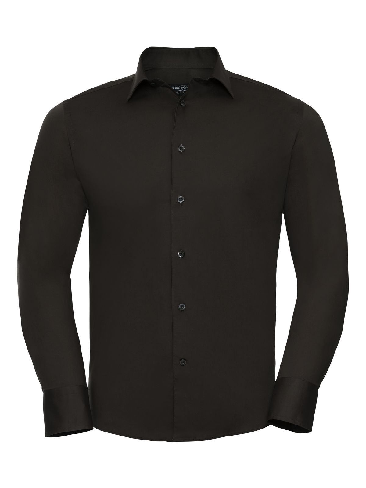 Men's Long Sleeve Fitted Stretch Shirt - CQ - Chocolate