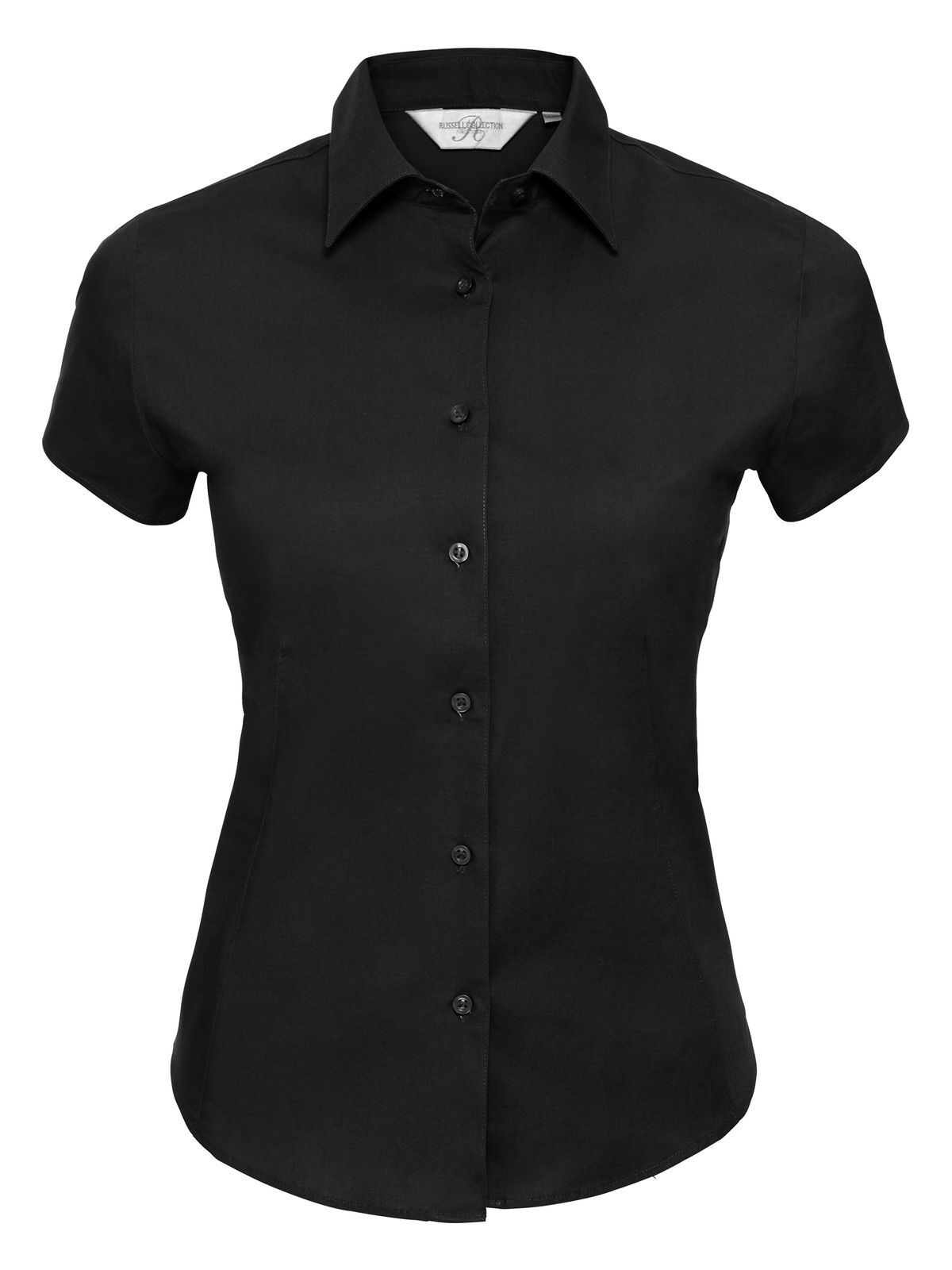 Ladies' Short Sleeve Easy Care Fitted Shirt - 36 - Black