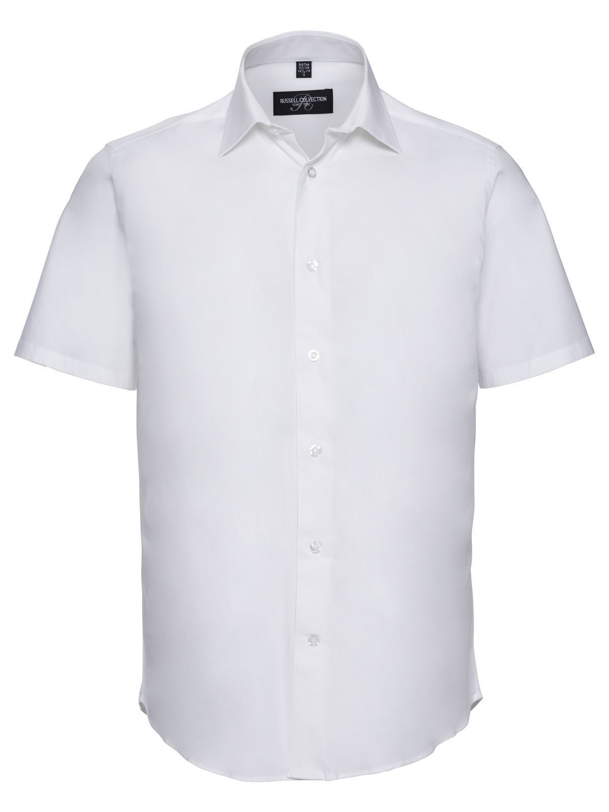 Men's Short Sleeve Fitted Stretch Shirt - 30 - White