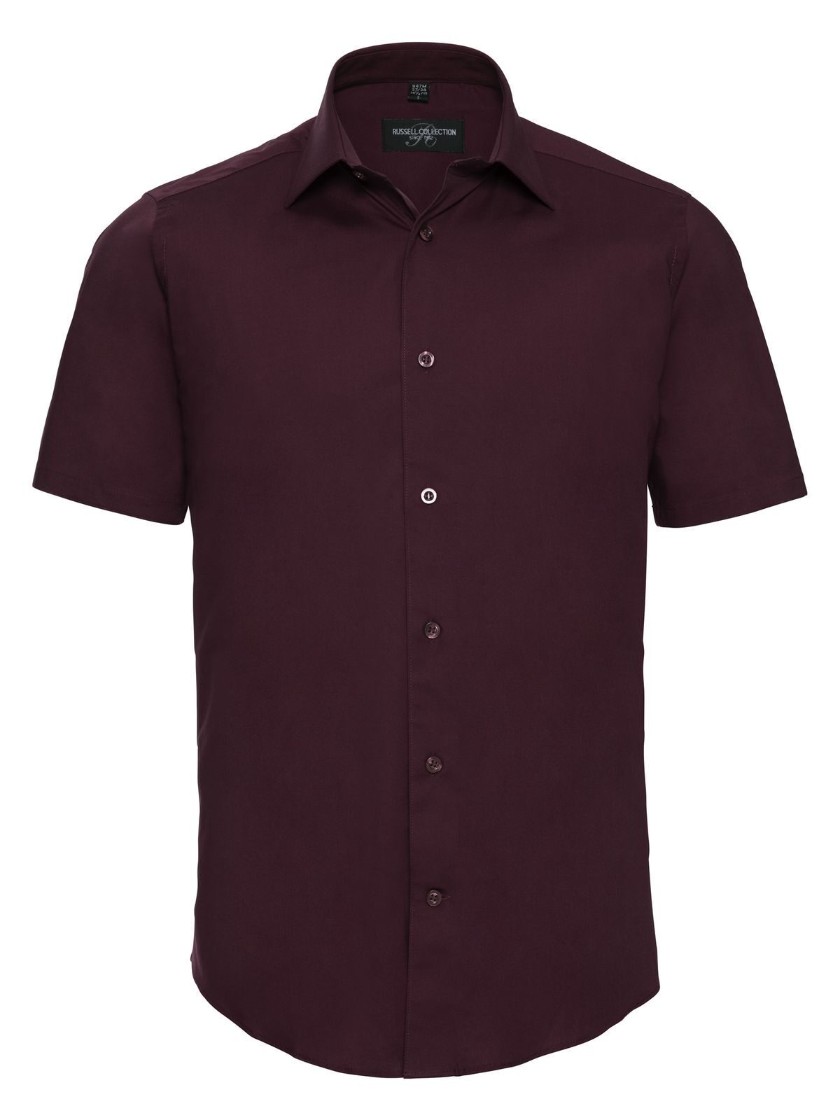 Men's Short Sleeve Fitted Stretch Shirt - PT - Port
