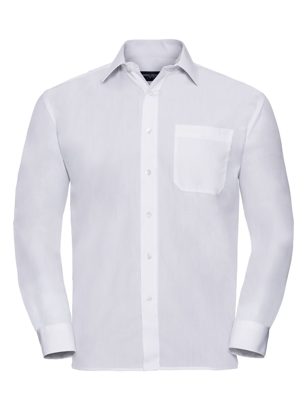 Men's Long Sleeve Classic Polycotton Poplin Shirt - 30 - White