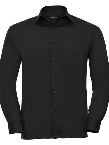 Camicia uomo popeline maniche lunghe - 36 - Black