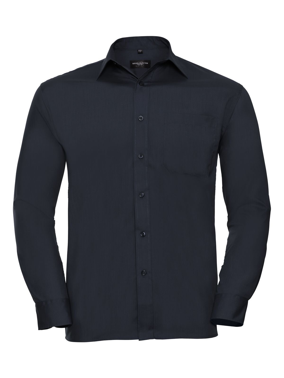 Men's Long Sleeve Classic Polycotton Poplin Shirt - French Navy