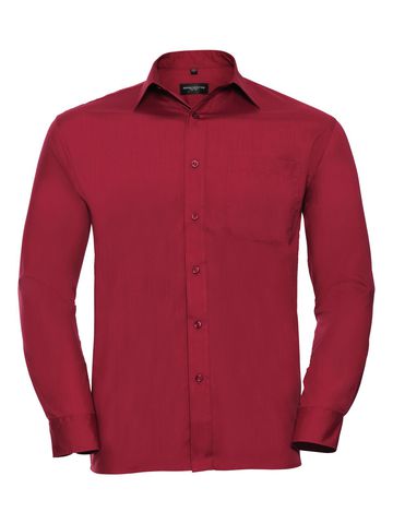 Camicia uomo popeline maniche lunghe - CR - Classic Red