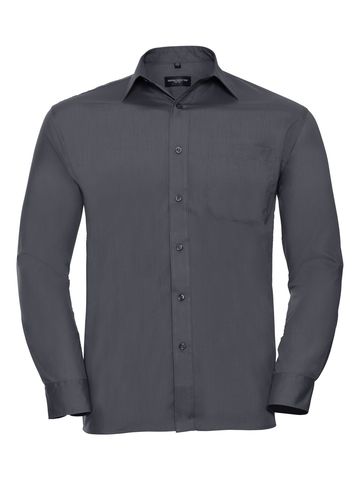 Camicia uomo popeline maniche lunghe - CG - Convoy Grey