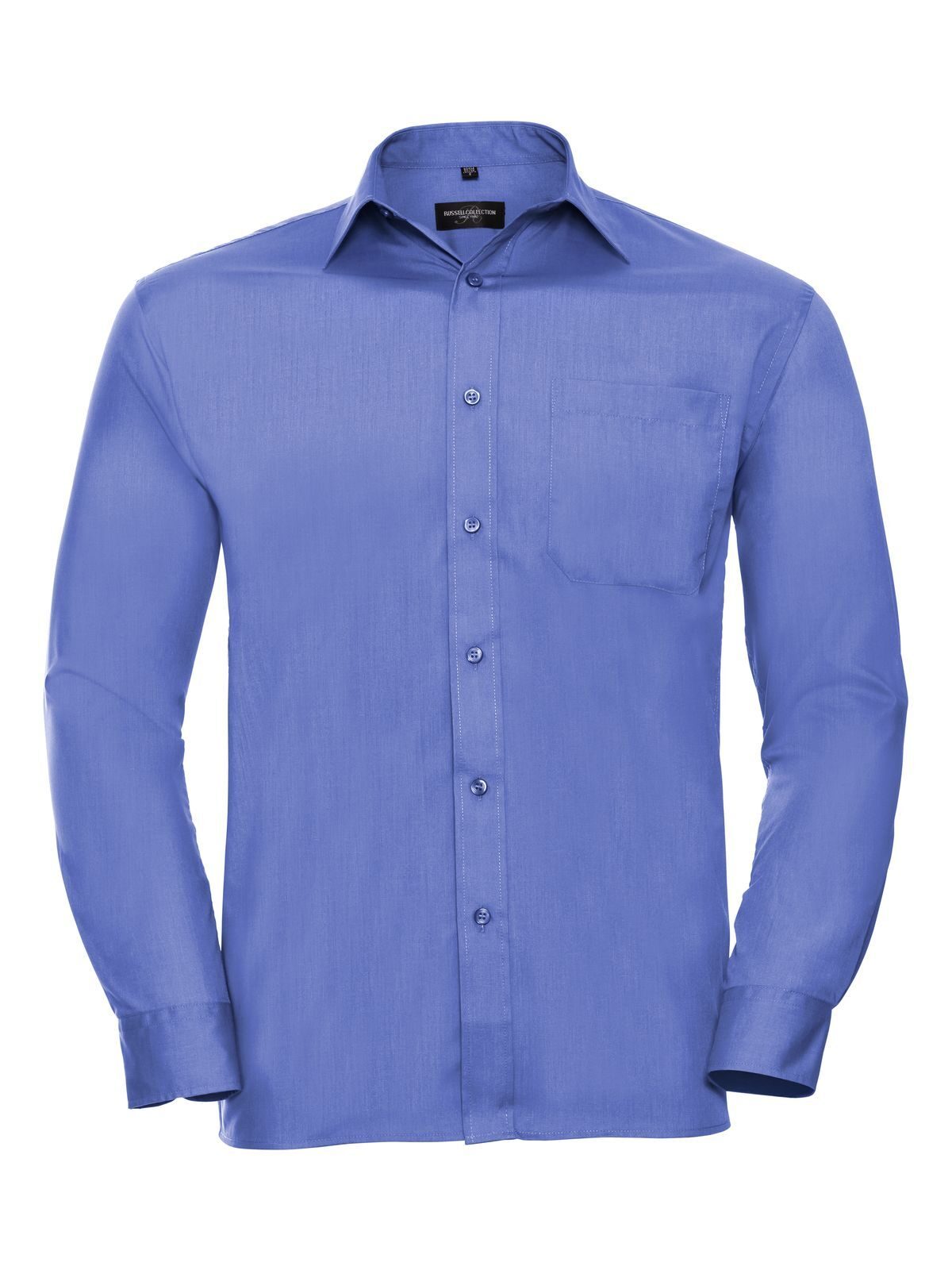 Men's Long Sleeve Classic Polycotton Poplin Shirt - CP - Corporate Blue