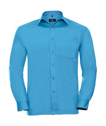 Camicia uomo popeline maniche lunghe - 65 - Turquoise