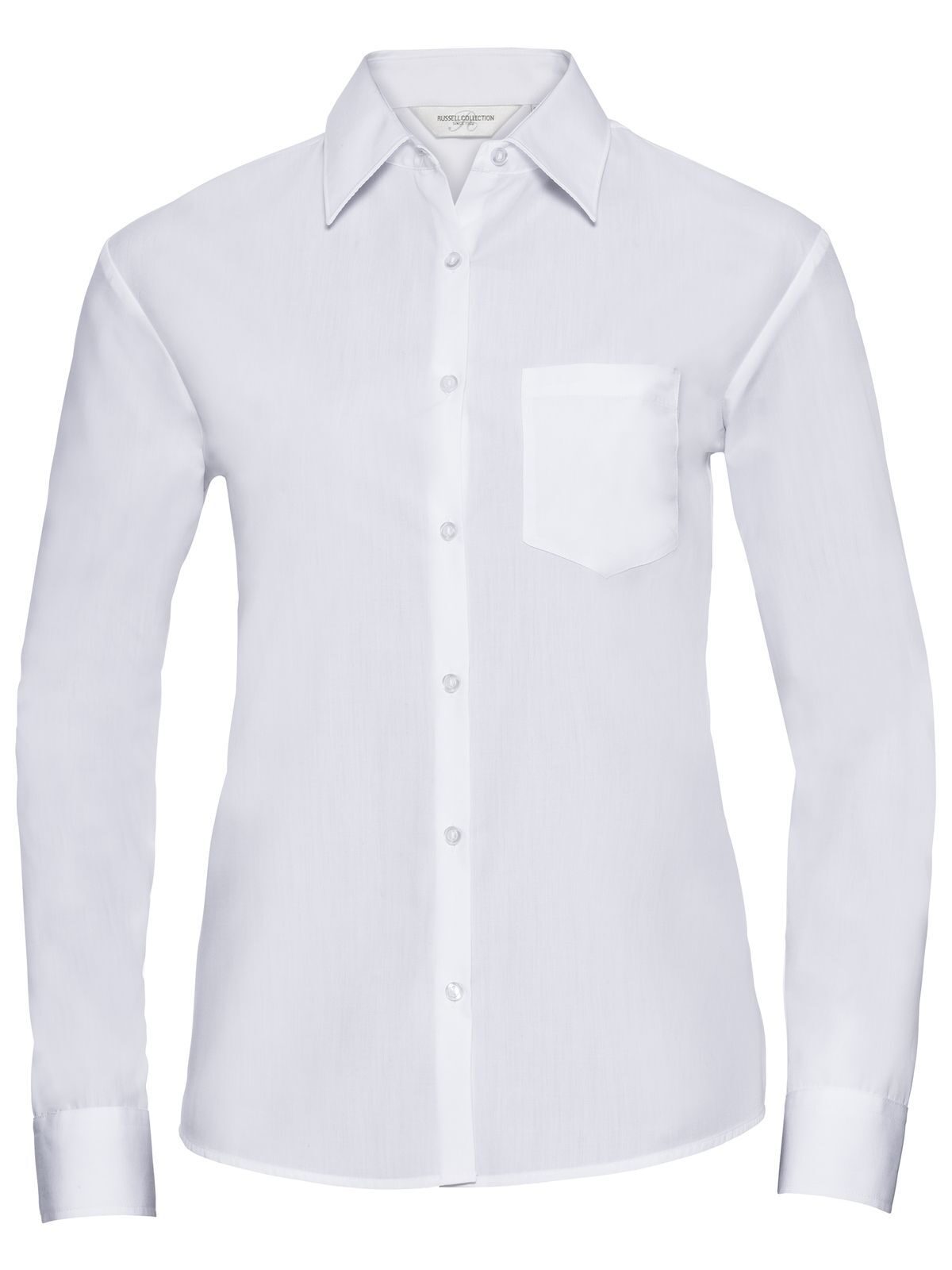 Ladies' Long Sleeve Classic Polycotton Poplin Shirt - 30 - White