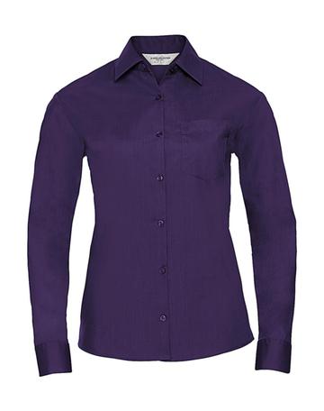 Camicia donna popeline maniche lunghe - 81 - PURPLE