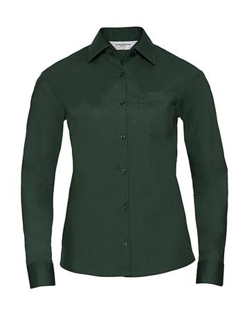 Camicia donna popeline maniche lunghe - 38 - Bottle Green