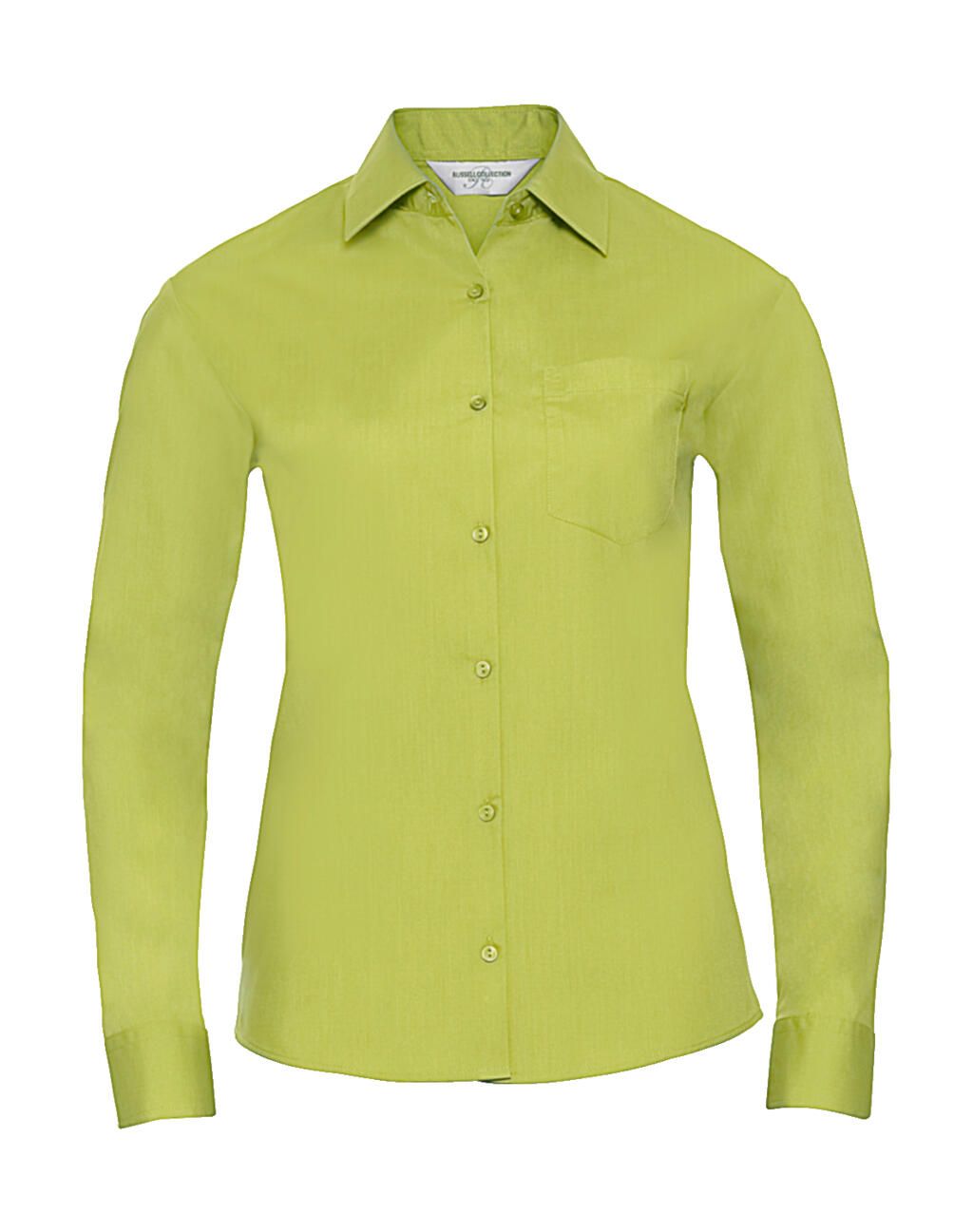 Ladies' Long Sleeve Classic Polycotton Poplin Shirt - Lime