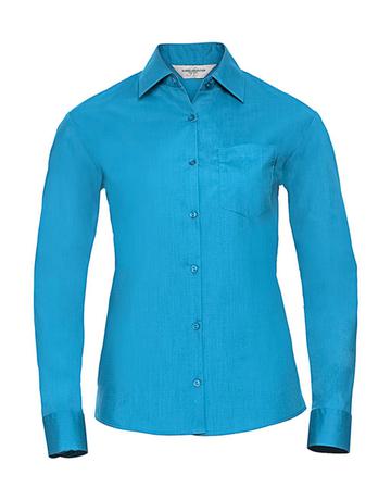Camicia donna popeline maniche lunghe - 65 - Turquoise