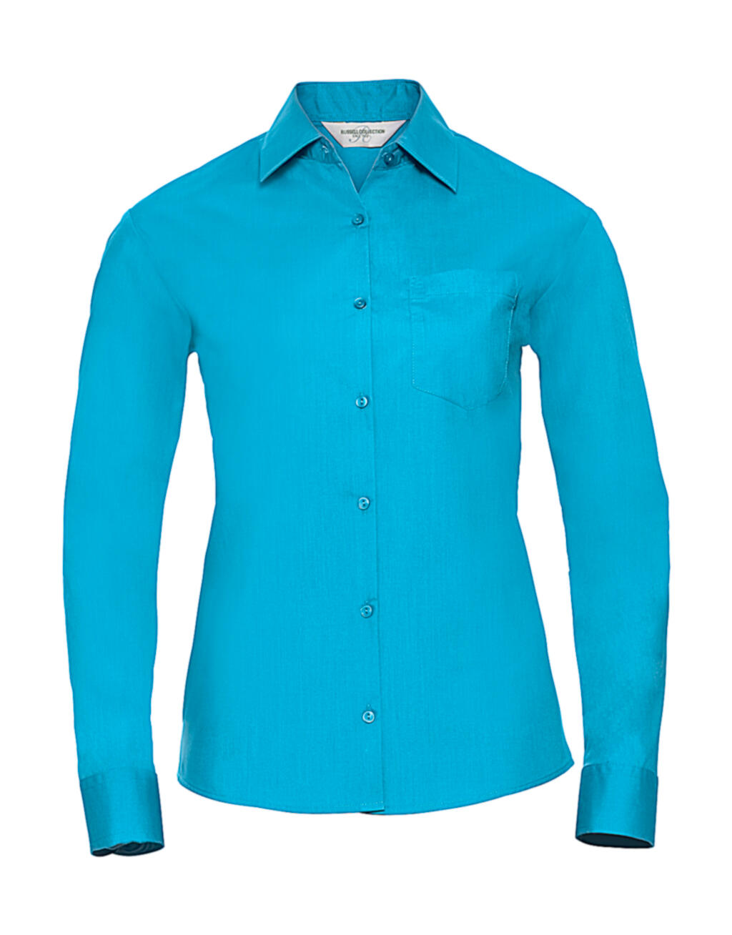 Ladies' Long Sleeve Classic Polycotton Poplin Shirt - Turquoise