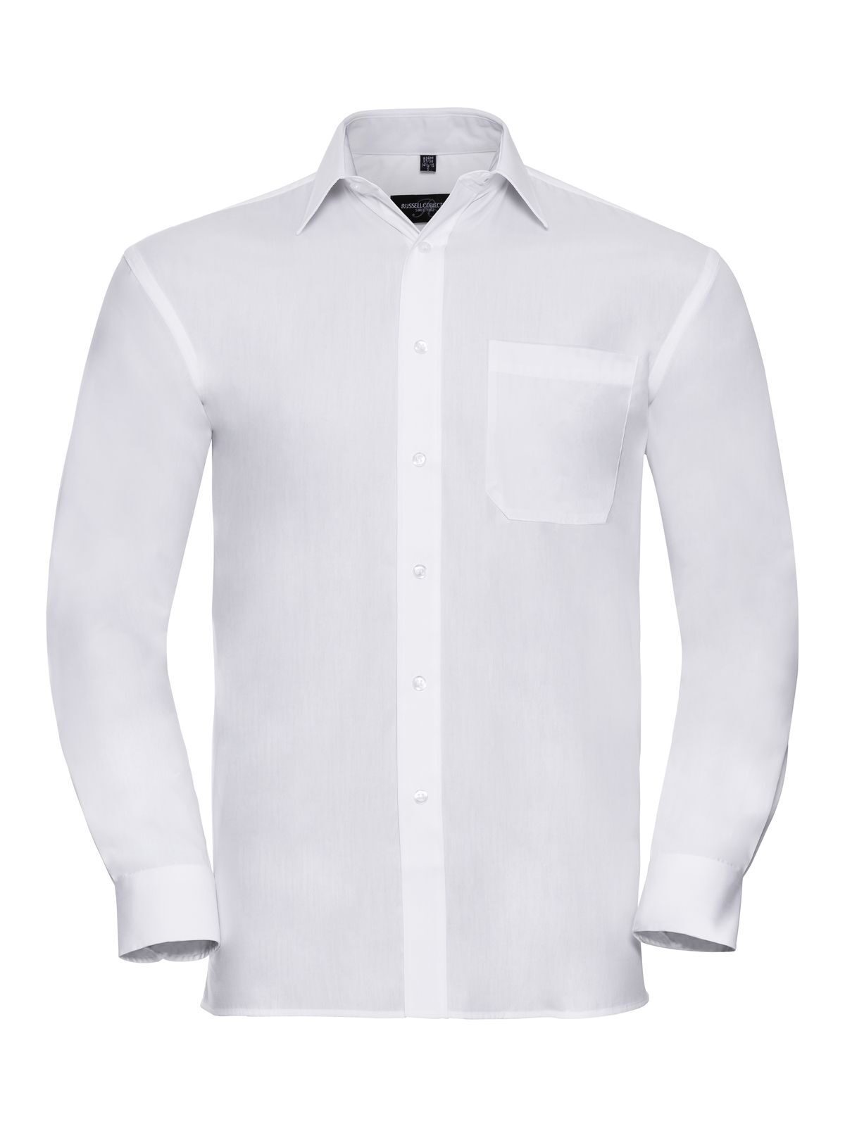 Men's Long Sleeve Classic Pure Cotton Poplin Shirt - 30 - White