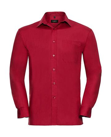 Camicia Popeline puro cotone maniche lunghe - CR - Classic Red